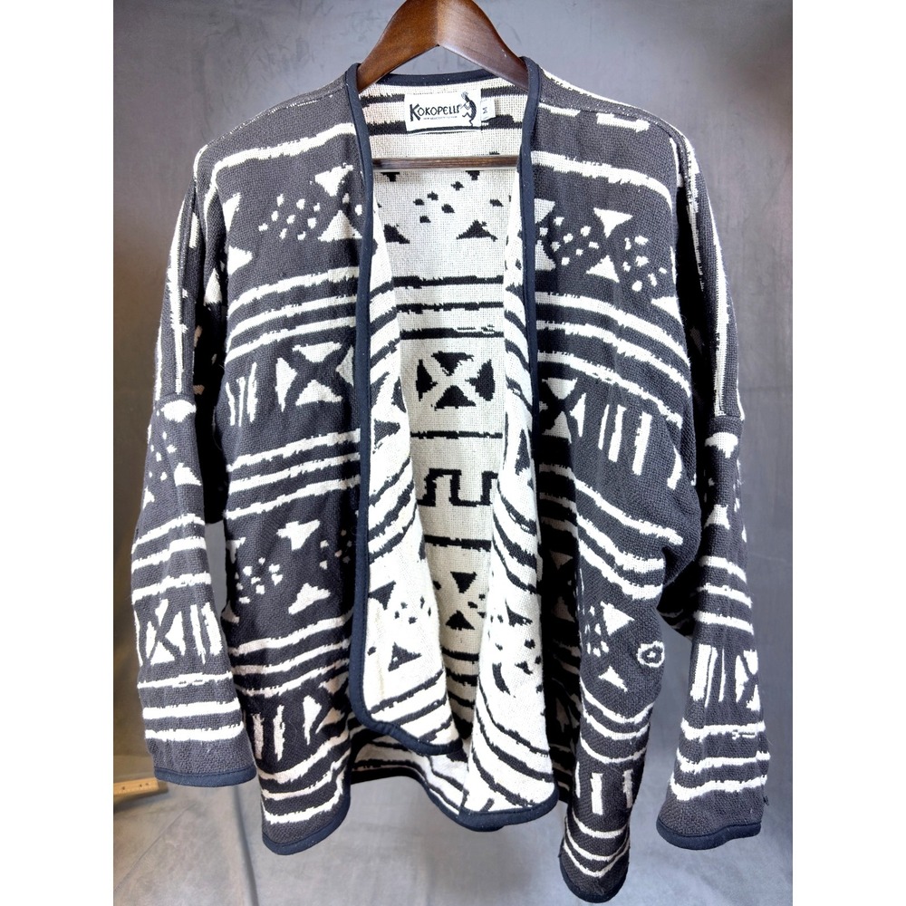 Kokopelli Womens New Mexico Oversized Aztec Tribal Design Jacket USA Cotton  Med